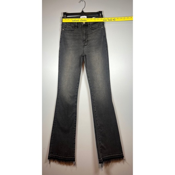 FRAME Denim Le Super High Mini Boot Released Hem, Black, Size 27 - Picture 8 of 12
